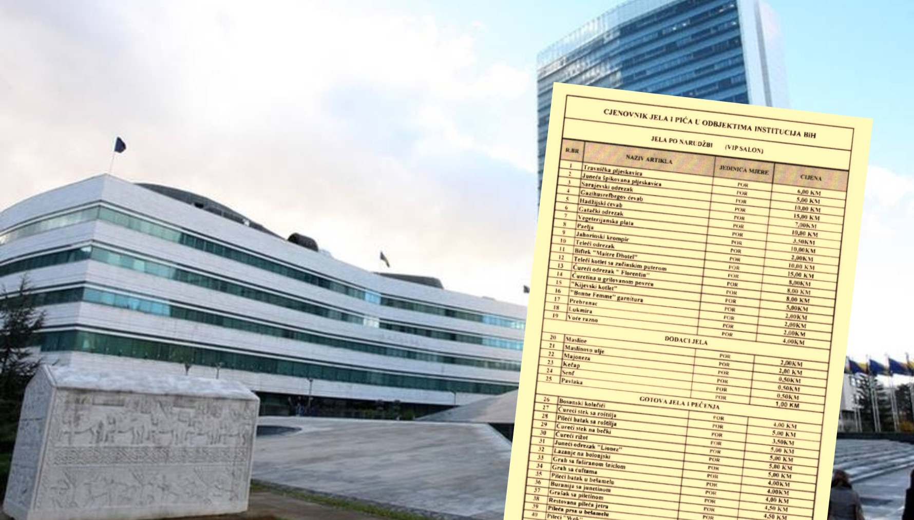 Poskupljuje ručak i parlamentarcima, nakon 10 godina: Teleće pečenje 6,5 KM umjesto 5,5 KM - featured image
