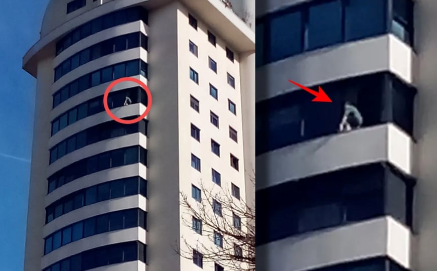 Opasan prizor iz Tuzle: Žena rizikovala život čisteći prozor na visokom spratu zgrade bez zaštite - featured image Opasan prizor iz Tuzle: Žena rizikovala život čisteći prozor na visokom spratu zgrade bez zaštite - featured image