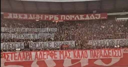 SRAMOTNO: Navijači Zvezde uputili jezivu poruku glavnom gradu BiH - featured image