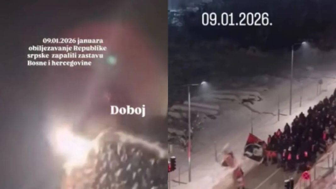 Sramotno ponašanje u RS-u: Palili zastavu BiH, mladići skandirali ime ratnog zločinca! - featured image