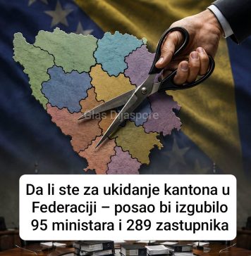 Da li ste za ukidanje kantona u Federaciji