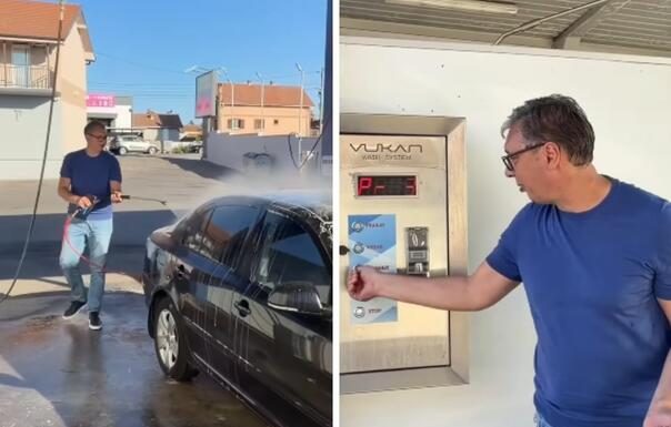 Vučić se namučio u autopraonici: “Ni auto ne zna oprati, a vodi državu…” Vučić se namučio u autopraonici: “Ni auto ne zna oprati, a vodi državu…” - featured image